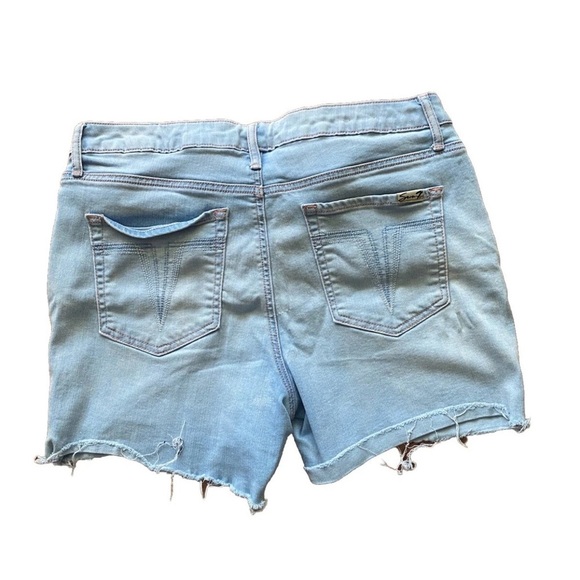 Seven7 Distressed Denim Blue Women's Shorts - Picture 2 of 8